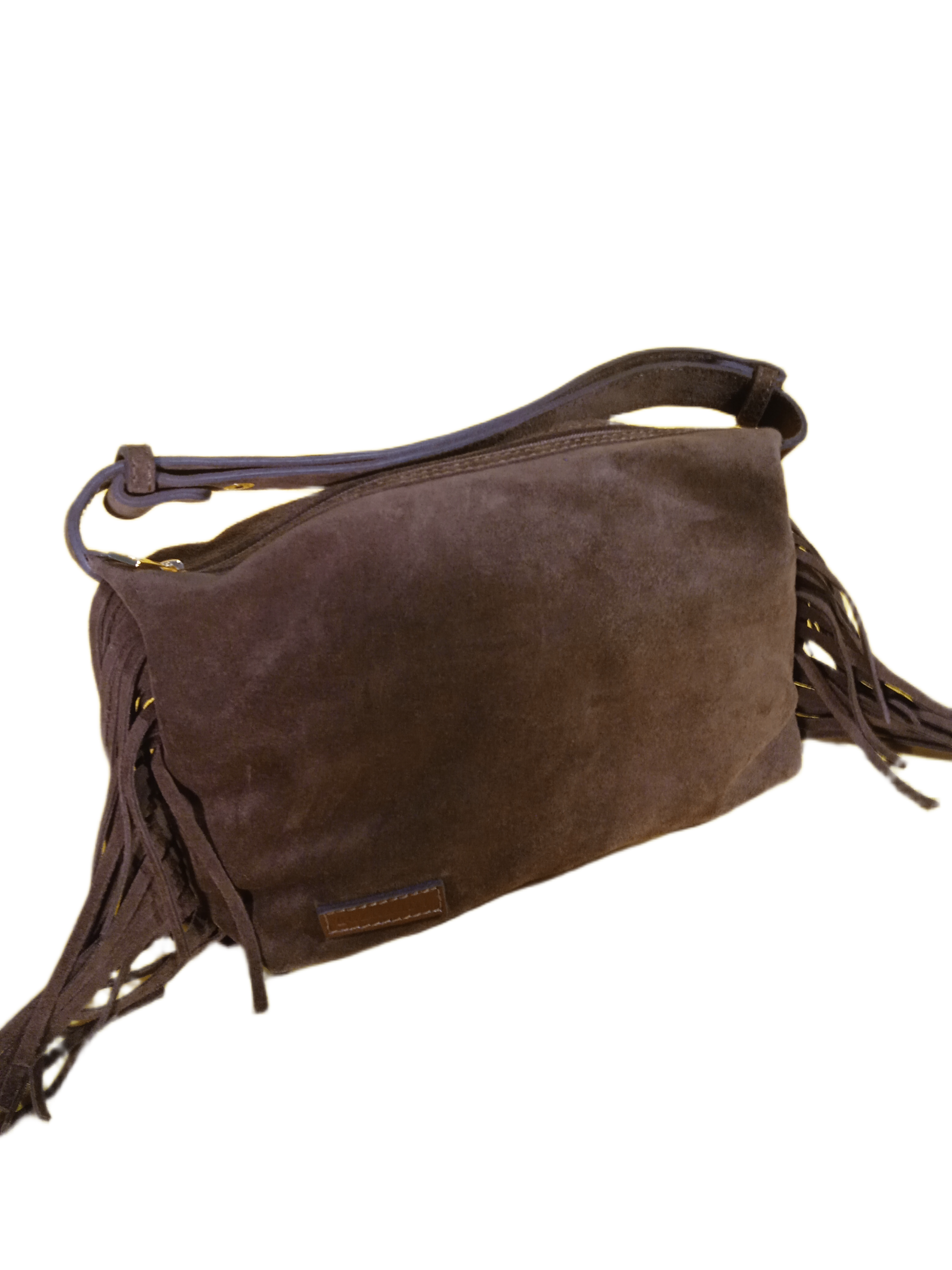 Bolsa Camurça Satchel com Franja