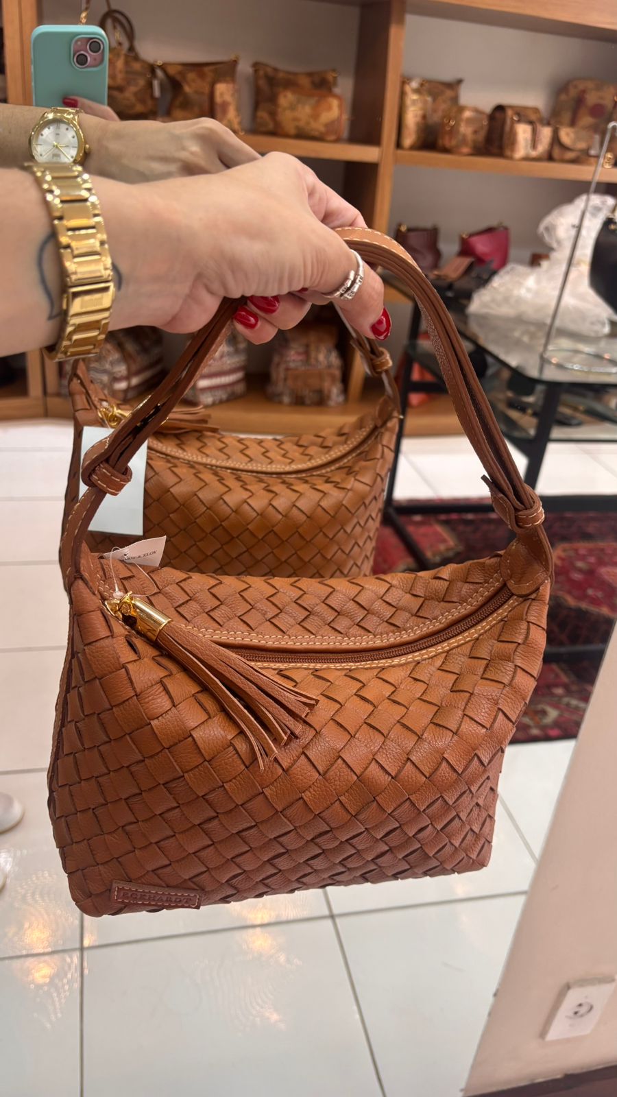 Bolsa Trançada Satchel